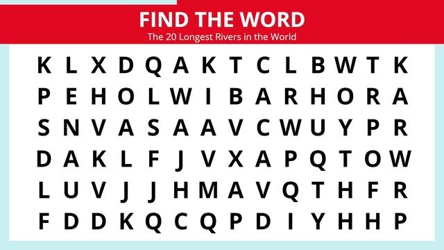 Find Top 20 Longest Rivers Names | Words Game | Word Search Game | Word Search Puzzles смотреть онлайн