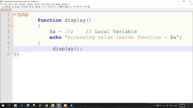 Local Variable in PHP (Hindi) смотреть онлайн