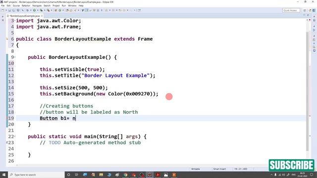 Java AWT BorderLayout class | introduction | use of | constructors | create borderlayout in | Hind смотреть онлайн
