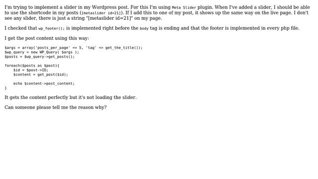 Wordpress: Meta Slider Lite plugin shortcode in post not working смотреть онлайн