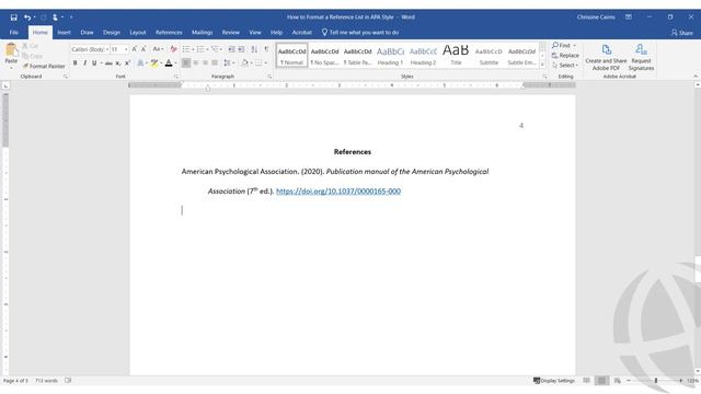 Formatting an APA Style Reference List смотреть онлайн