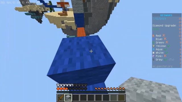Битва в режиме бедварс в игре Minecraft!!!!