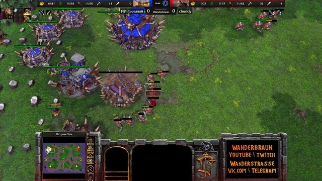 Победа ТОЛЬКО РАБОЧИМИ против сильного компьютера в Warcraft 3 Reforged смотреть онлайн