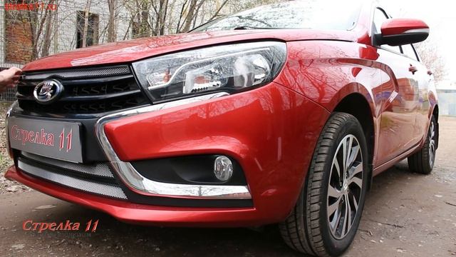 Защита радиатора LADA VESTA с 2015г.в. (Хром) - strelka11.ru смотреть онлайн