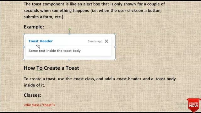 Bootstrap 4 toast | classes | example | defination | how to create toast | structure of toast смотреть онлайн