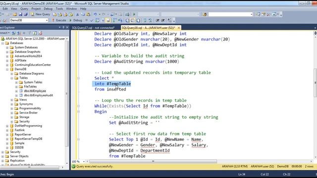 After Update Trigger in SQL Server in arabic смотреть онлайн