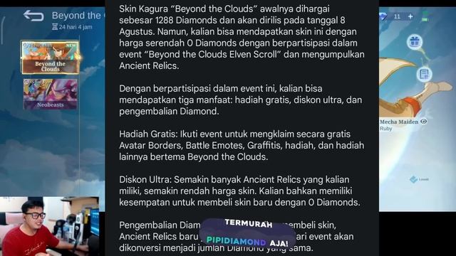 CARA DAPETIN SKIN KAGURA ANIME GRATIS 0 DIAMOND !! MIRIP EVENT DIAMOND KUNING ! смотреть онлайн