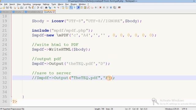 Create PDF in PHP: How to generate dynamic PDF using mPDF | PHP Tutorials (100% Working) смотреть онлайн