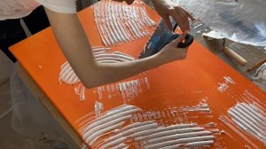 Интерьерная картина из декоративной штукатурки на огромном холсте 100х60 | Яркая интерьерная картин