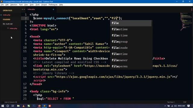 Delete Multiple Rows Using Checkbox In PHP, MySQLi & jQuery смотреть онлайн