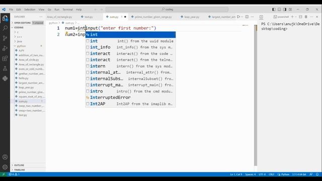 Sum of two numbers in python | add of two number in python | do number ka sum kaise kare python me смотреть онлайн