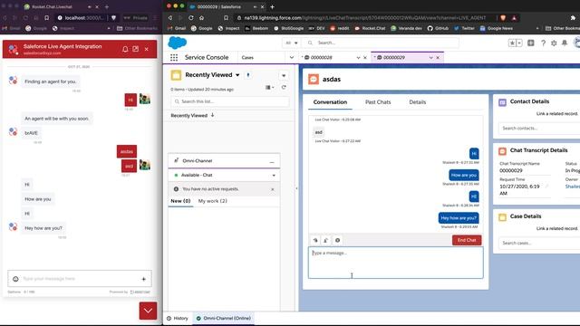 Rocket Chat | Salesforce Agent Typing Indicator in LiveChat Widget смотреть онлайн