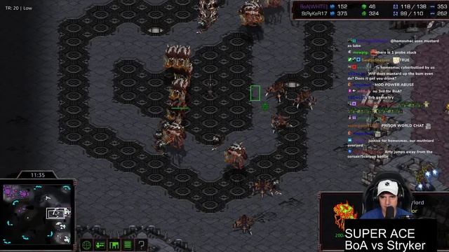 StarCraft 1: SUPER ACE MATCH - BoA Vs StRyKeR | NAPL 1