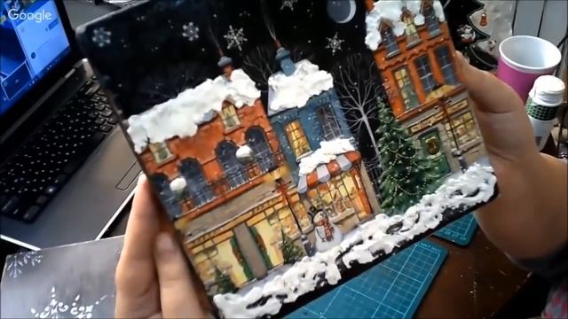 Создание снега на крышке новогодней шкатулки. Университет Декупажа. Наташа Фохтина смотреть онлайн