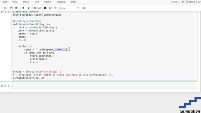 Print first n distinct permutations of string using itertools смотреть онлайн