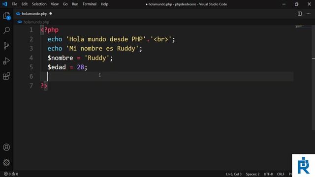 Hola Mundo, Variables y Constantes en PHP смотреть онлайн