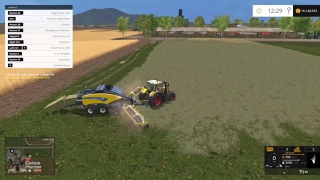 NH BB 1290 Baler w/ Nadal R90 Windrake смотреть онлайн