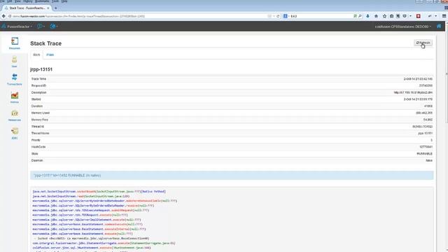 FusionReactor Java Server Monitor: Using Stack Trace feature смотреть онлайн