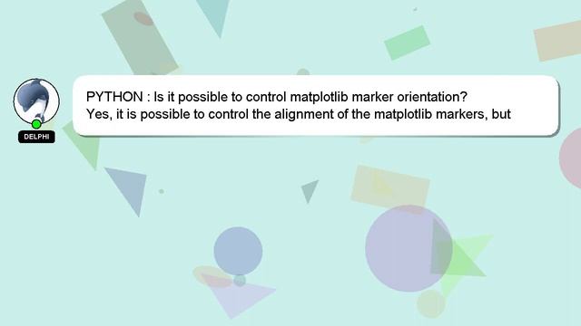 PYTHON : Is it possible to control matplotlib marker orientation? смотреть онлайн