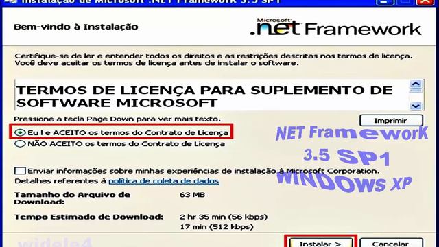 NET FrameworK 3.5 SP1 WINDOWS XP