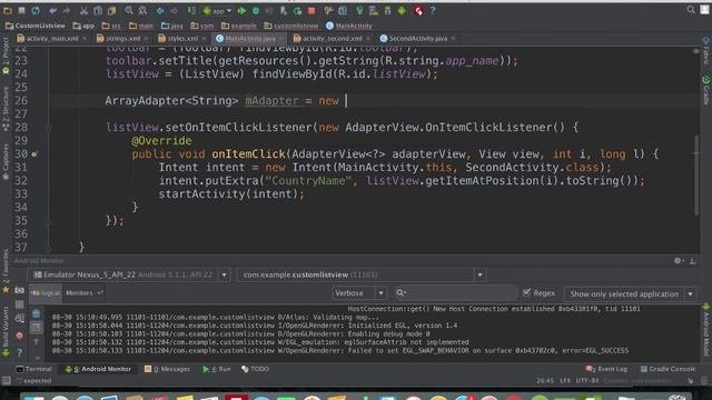 Android Listview Onitemclick Example смотреть онлайн
