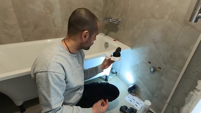 Ванна Jacob Delafon 170×75 арт. E6D031-00 Керамогранит 595×595 мм, плиточный шов 2 мм. смотреть онлайн