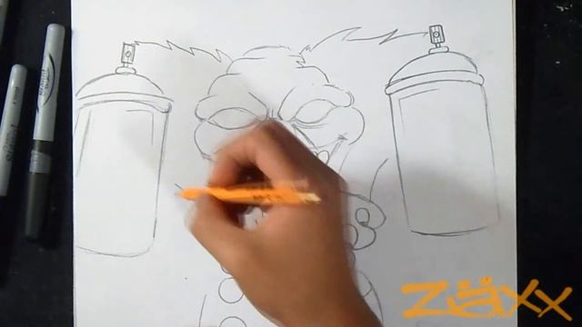 рисунок | клоун с аэрозоль | граффити смотреть онлайн