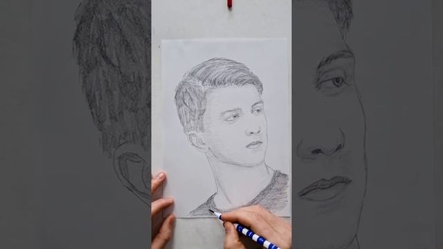 Рисую портрет Пашы Пэл карандашом поэтапно смотреть онлайн
