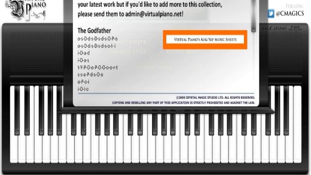 Godfather theme in Virtual Piano смотреть онлайн