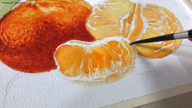 Painting Orange Fruits in Watercolor смотреть онлайн