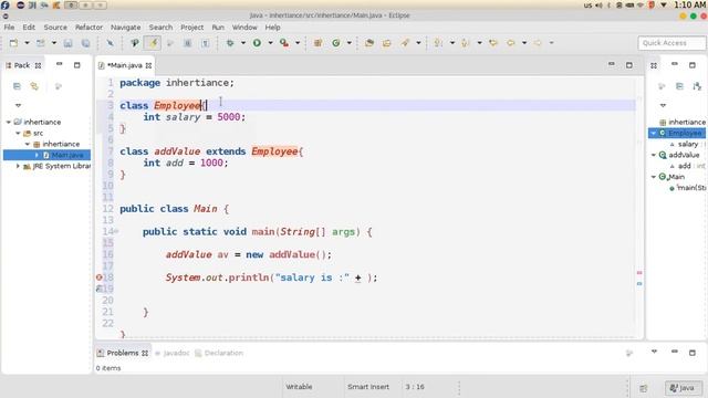 109 Java Inheritance example مثال عن الوراثة جافا смотреть онлайн