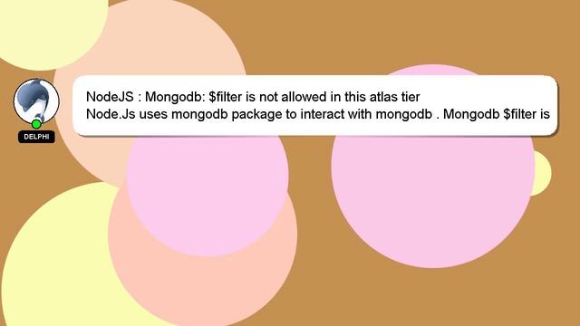 NodeJS : Mongodb: $filter is not allowed in this atlas tier смотреть онлайн