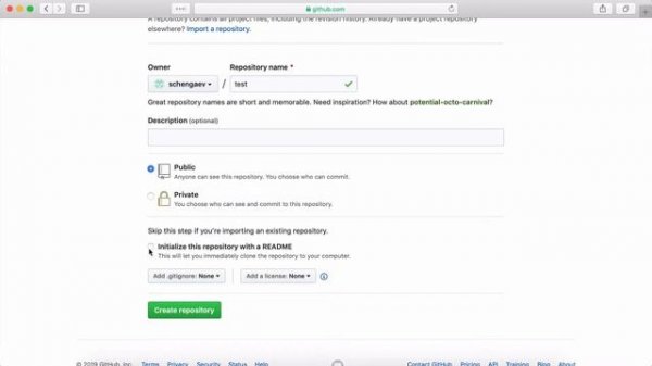 Создание репозитория на сервисе GitHub