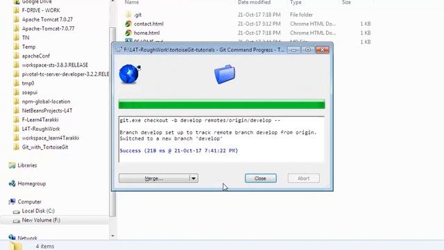 TortoiseGit Tutorial 5: Git branching (How to create branch in GitHub, fetch it and push changes) смотреть онлайн