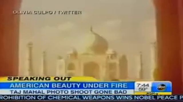 American Beauty Olivia Culpo Under Fire VIDEO Taj Mahal Photo Shoot Gone Bad