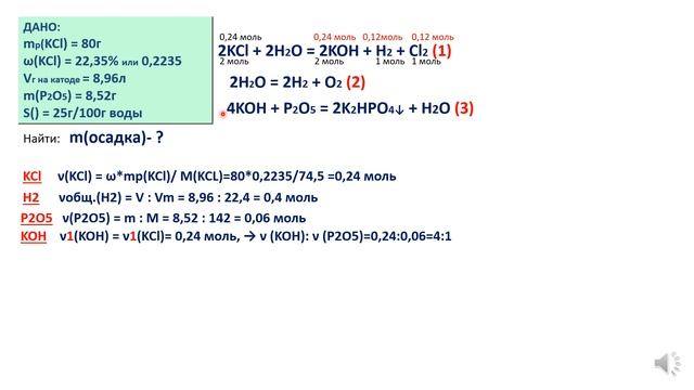 №6 ЕГЭ химия Задача 34. Электролиз и растворимость в ОДНОЙ ЗАДАЧЕ!!! смотреть онлайн