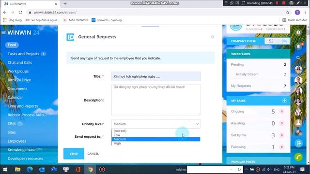 Hướng dẫn quy trình xin nghỉ phép trên ứng dụng Bitrix24 смотреть онлайн