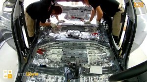 Шумоизоляция пола с арками Hyundai Solaris в уровне Премиум. АвтоШум.