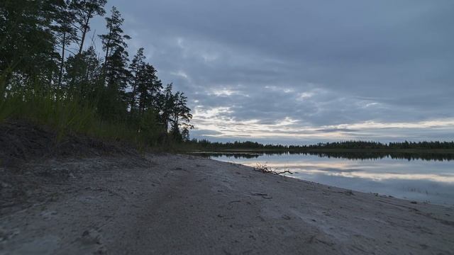 Ночной лес таймлапс видео Лух Milky Way the river Luh Timelapse смотреть онлайн