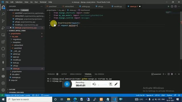 django save data and retrive in mysql database смотреть онлайн