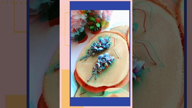 Серьги-грозди!? из холодного фарфора.??