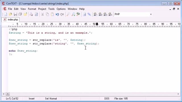 Beginner PHP Tutorial 51 String Functions Replacing Predefined Part of a String смотреть онлайн