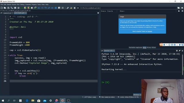 OpenCV Python Tutorial (2020) For Beginners 3: How to Capture Image from the Webcam смотреть онлайн