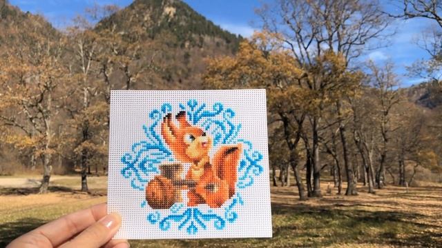 Вышивка на пластиковой канве. Белка от Екатерины Немшиловой. 1/4 и 3/4 креста на пластиковой канве смотреть онлайн