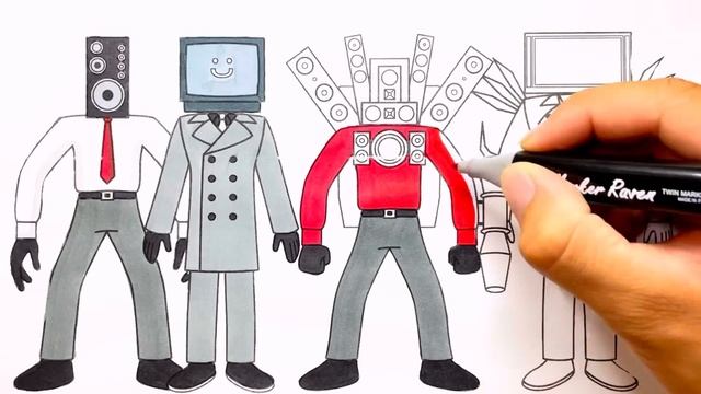 Skibidi Toilet - TITAN SPEAKERMAN & TITAN TV MAN Coloring Pages / How to Color All New Bosses / NCS смотреть онлайн