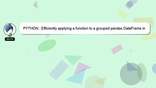 PYTHON : Efficiently applying a function to a grouped pandas DataFrame in parallel смотреть онлайн