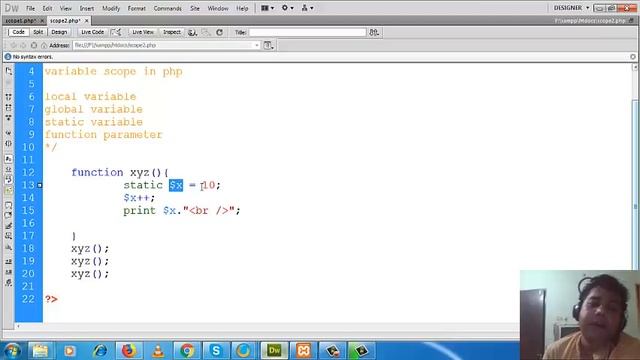 PHP variable scope part3 смотреть онлайн