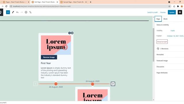 Horizontal-Content Timeline-Block - Wordpress Gutenberg plugin Guide смотреть онлайн
