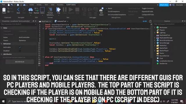 How to Check if a Player is on MOBILE OR PC - Roblox Studio смотреть онлайн
