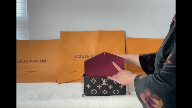 Louis Vuitton Felicie Pochette 2021 | Bicolor Monogram Empreinte | Black/Beige Color with Mod Shots смотреть онлайн